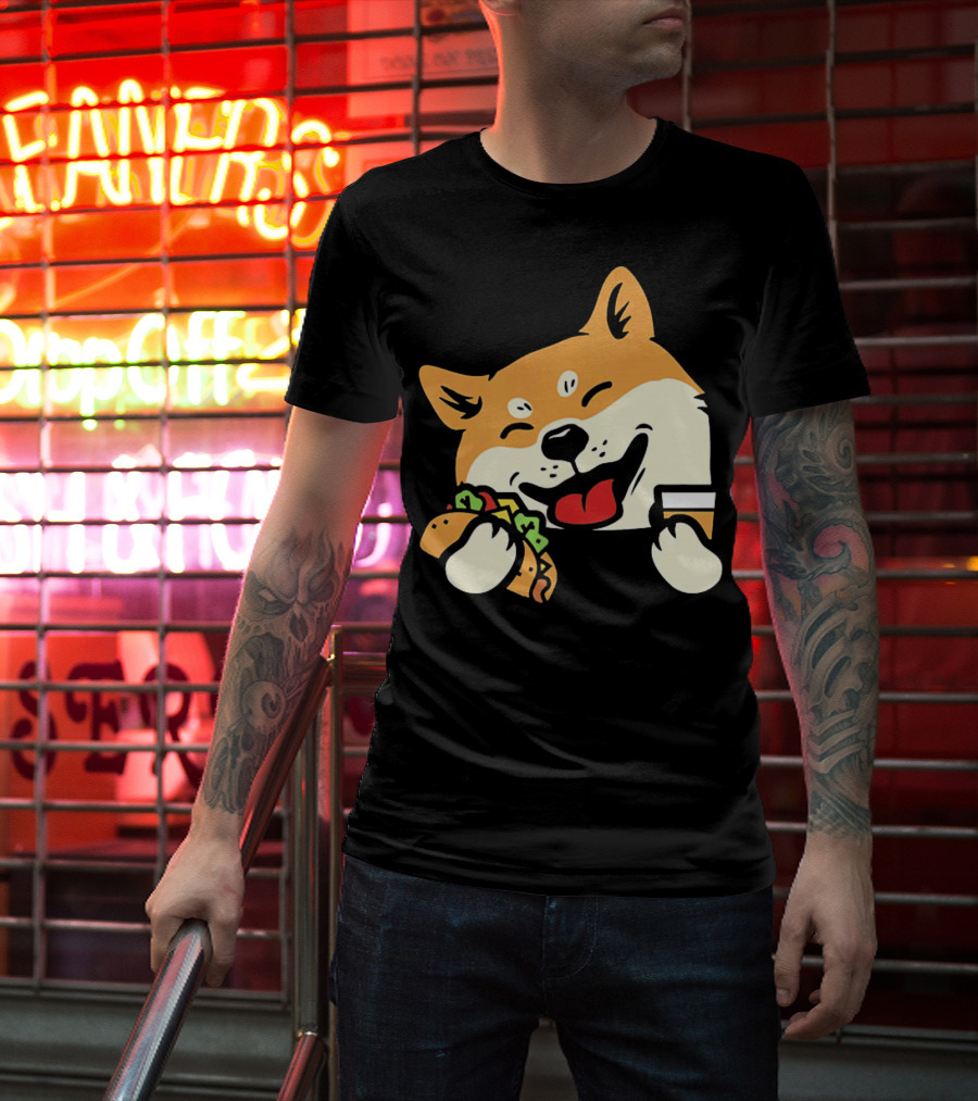 Cute Shiba Inu Taco Pocket Cinco De Mayo T-Shirt