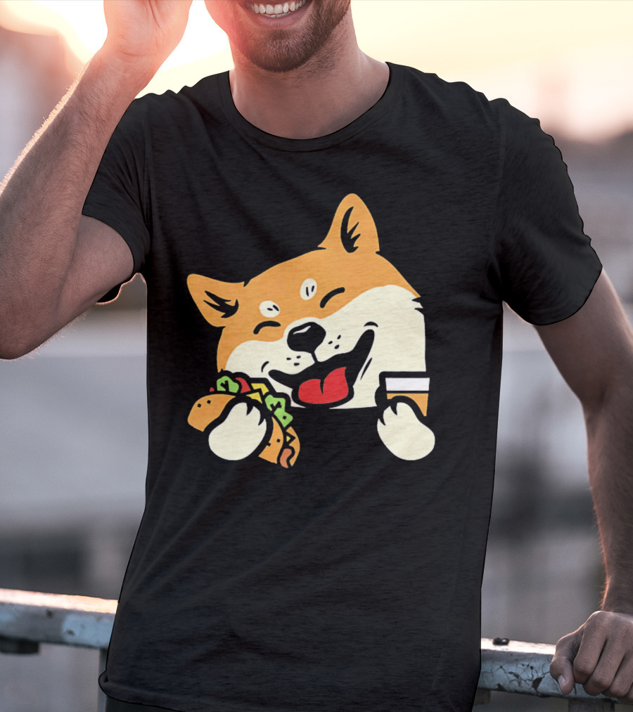 Cute Shiba Inu Taco Pocket Cinco De Mayo T-Shirt
