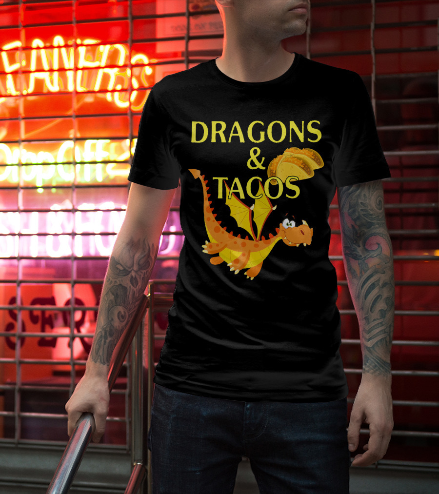 Dragons And Tacos Funny Fantas T-Shirt