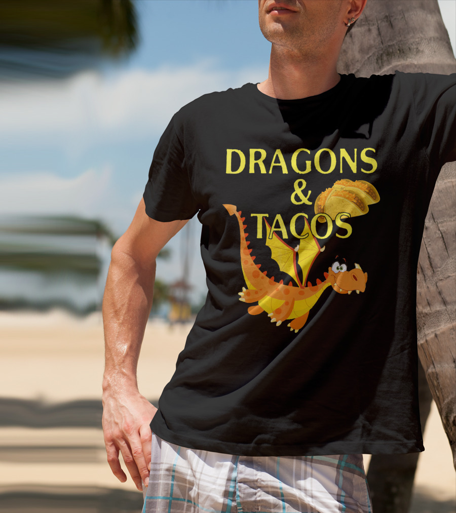 Dragons And Tacos Funny Fantas T-Shirt