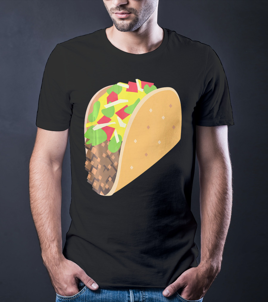 Emoji Taco Tuesday Mexican Tex Mex Torti Pixelated T-Shirt