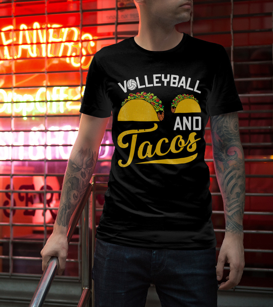 Volleyball Enthusiast's Love For Tacos T-Shirt