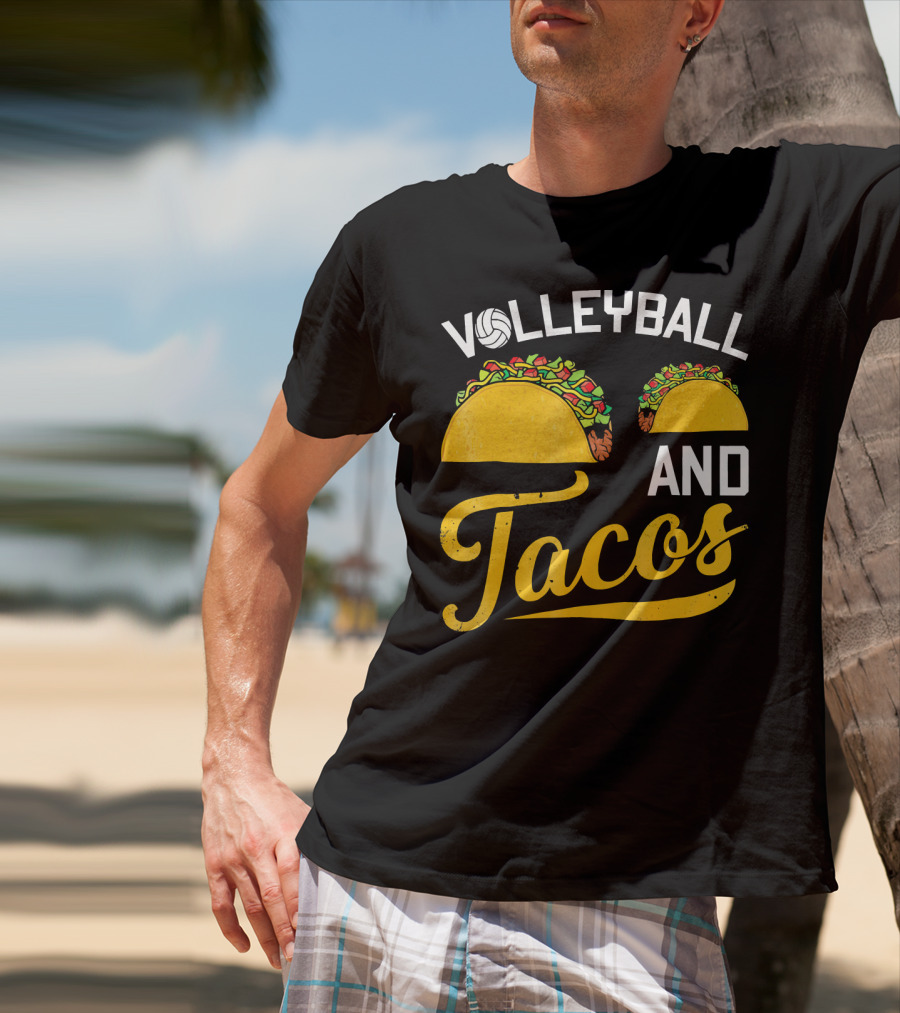 Volleyball Enthusiast's Love For Tacos T-Shirt