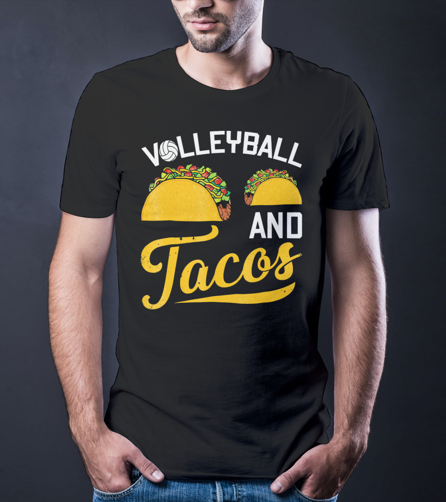 Volleyball Enthusiast's Love For Tacos T-Shirt
