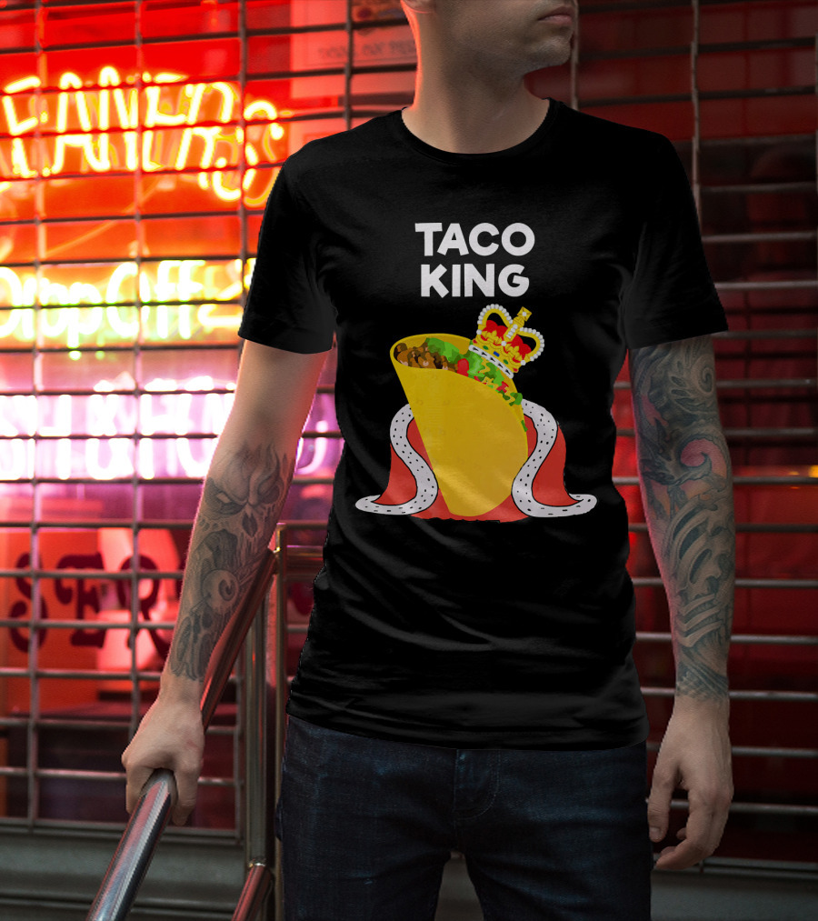 Taco King Funny Taco Tuesday Crowned Royalty T-Shirt