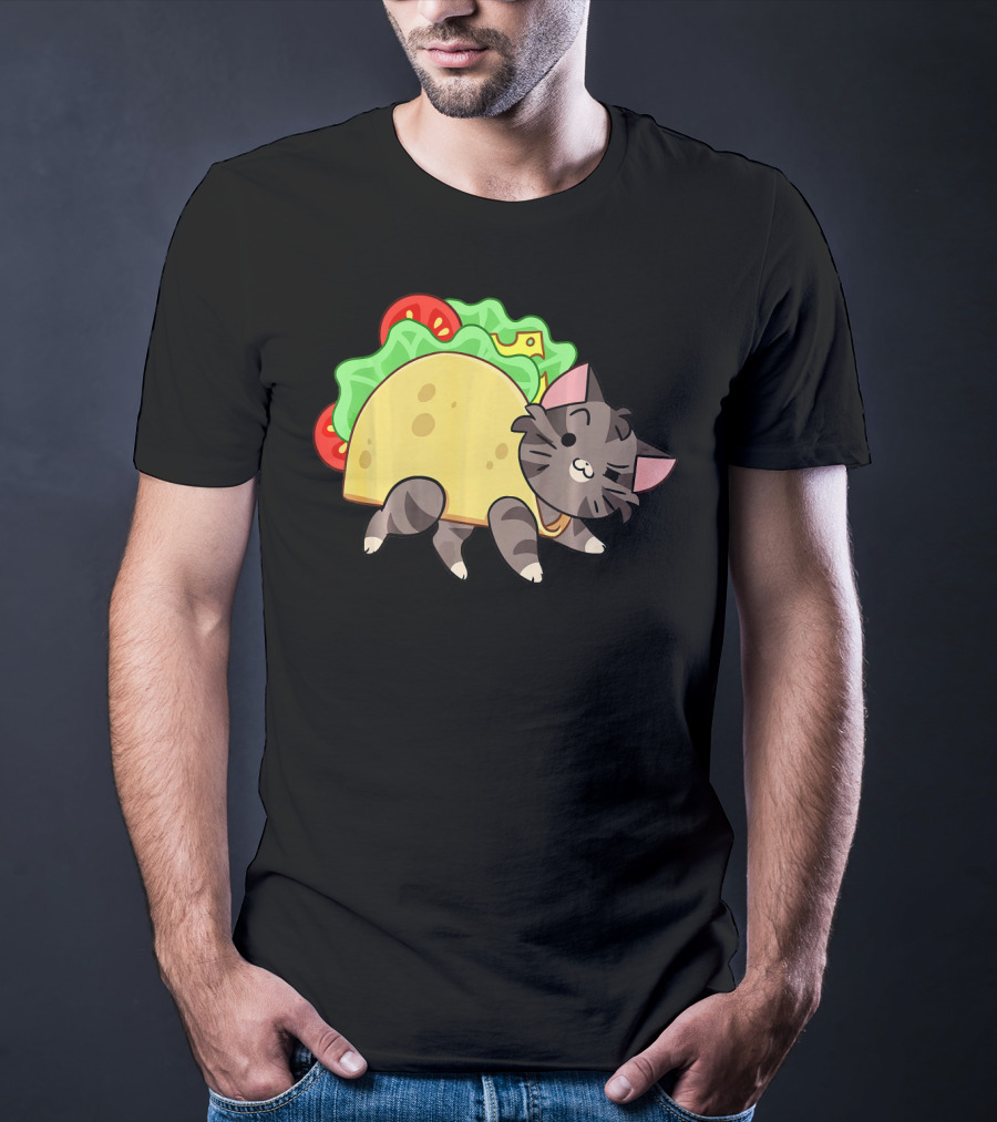 Hard Shell Tacos Cat With Lettuce And Tomato T-Shirt