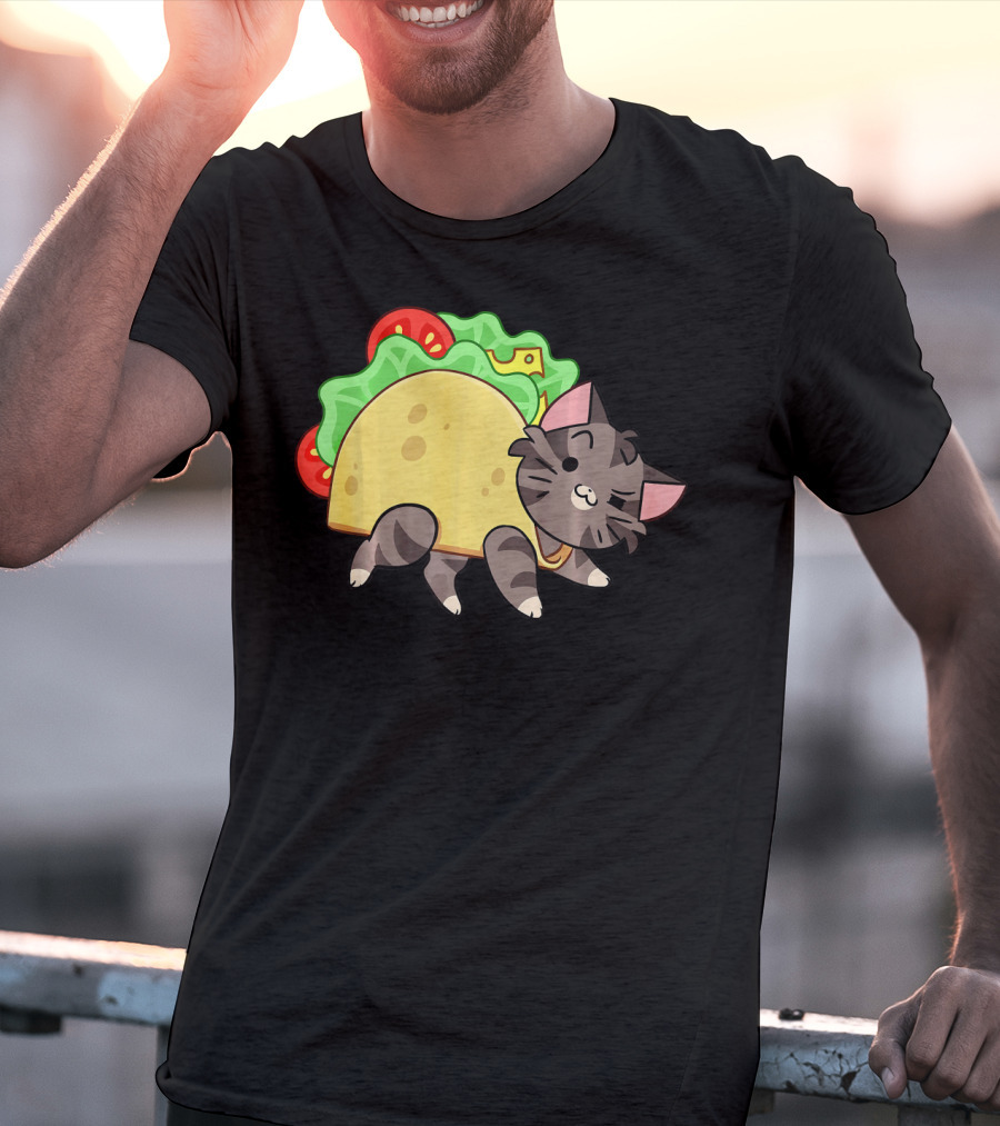 Hard Shell Tacos Cat With Lettuce And Tomato T-Shirt
