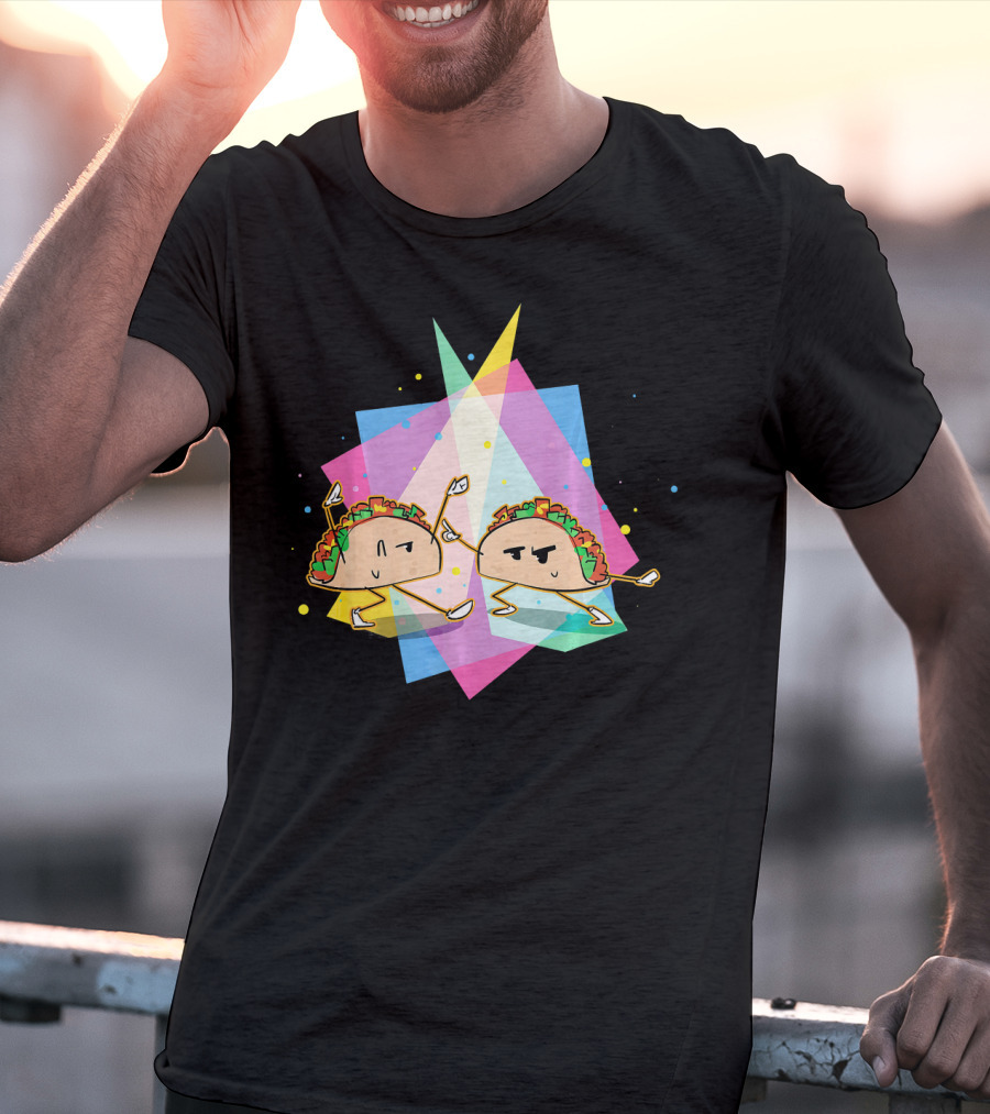 Dancing Disco Tacos Funny Taco 80s Retro T-Shirt