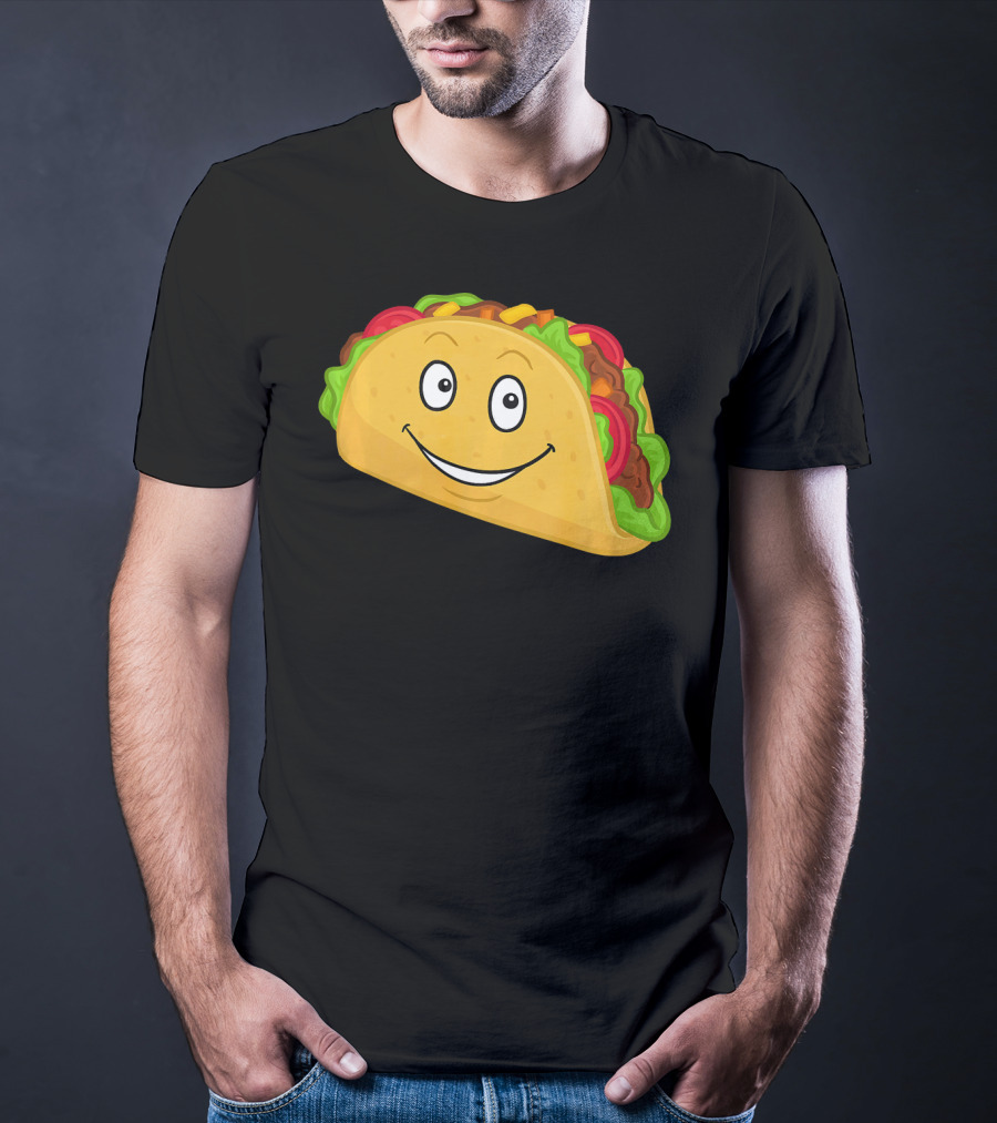 Happy Taco Snack Emoticon Face T-Shirt