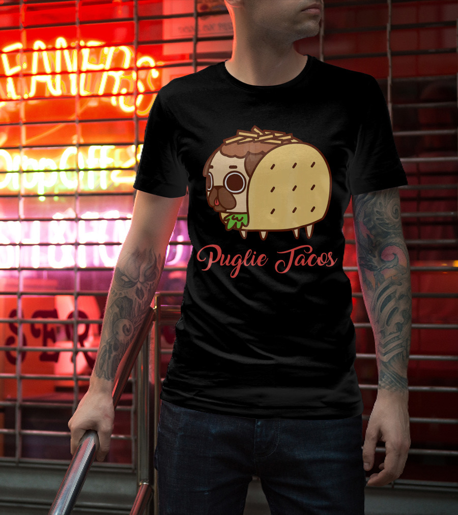 Puglie Tacos Cute Mexican Food Dog T-Shirt