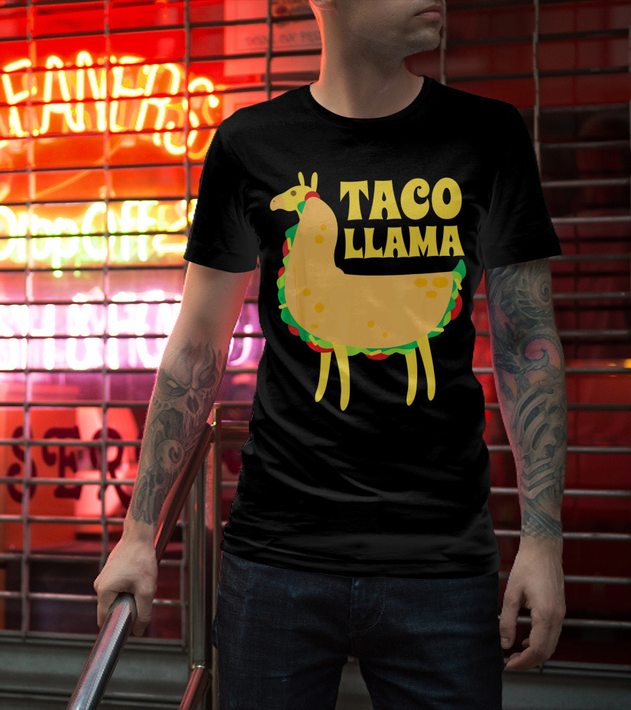 Taco Llama Animal Funny Mexican Cinco De Mayo T-Shirt