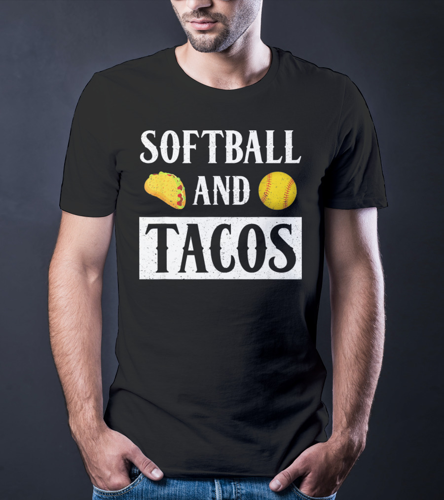 Softball And Tacos With Taco And Softball Icons T-Shirt