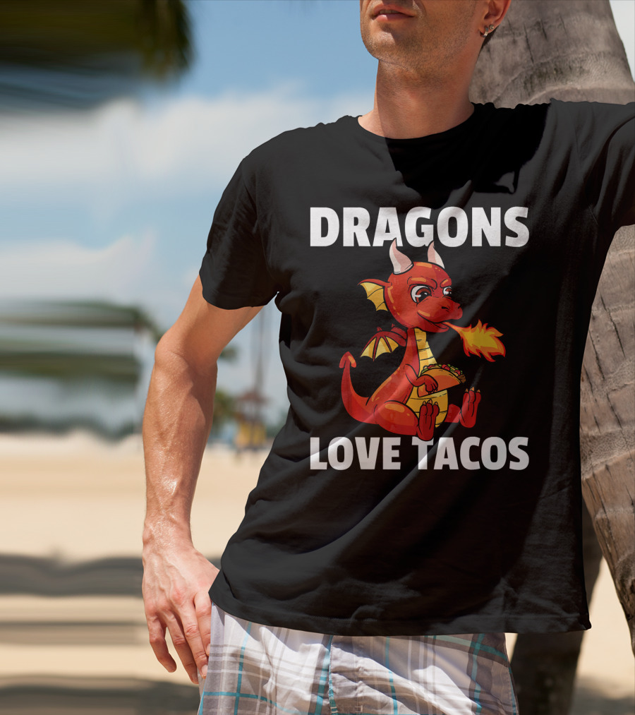 Dragons Love Tacos Women Men Toddler Fire-Breathing Dragon Eating Taco T-Shirt