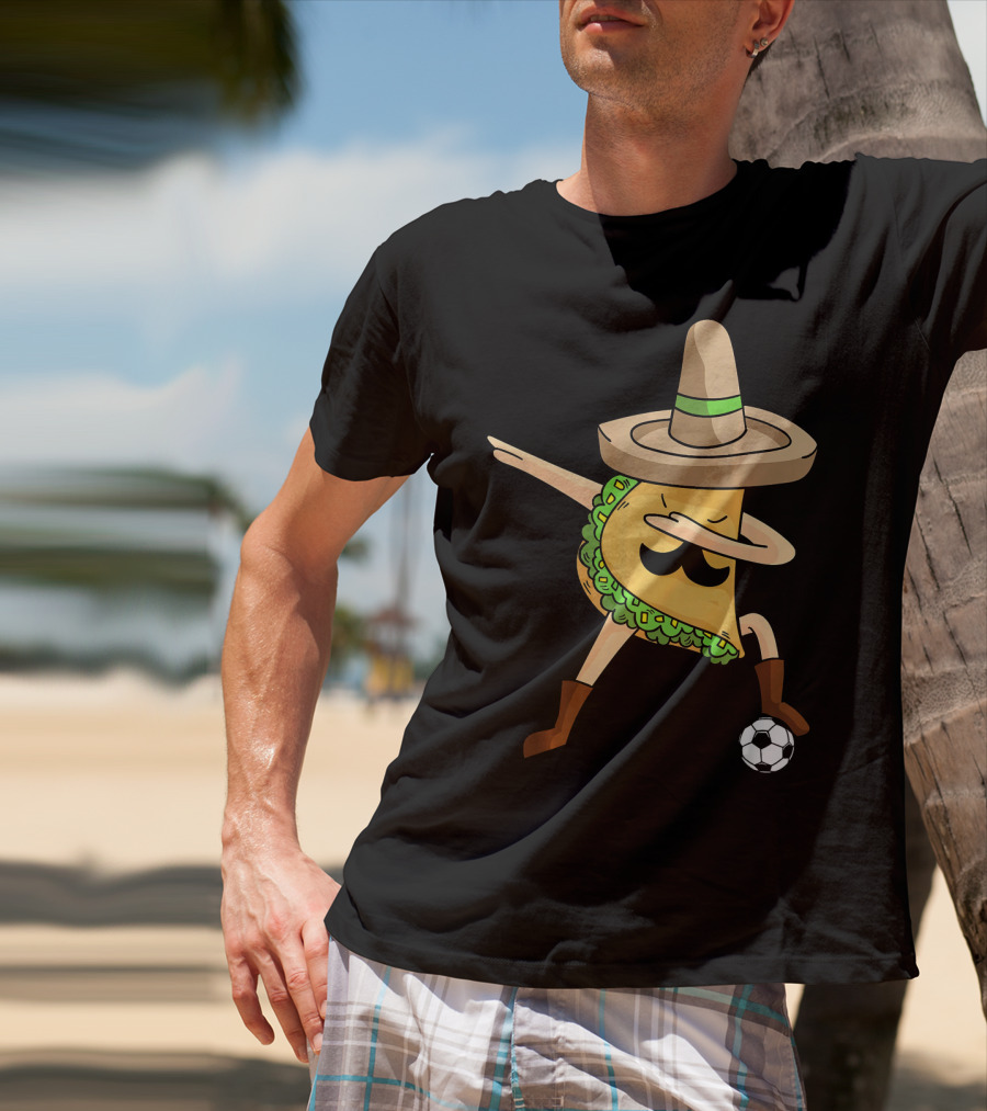 Mexico Dabbing Soccer Taco Cool Sombrero Boots T-Shirt