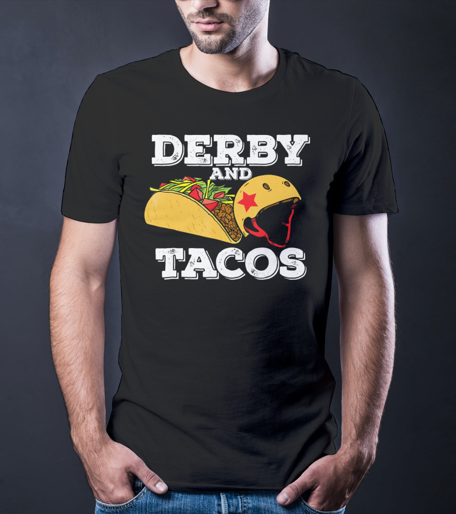 Derby And Tacos Helmet With Star And Taco Filling T-Shirt