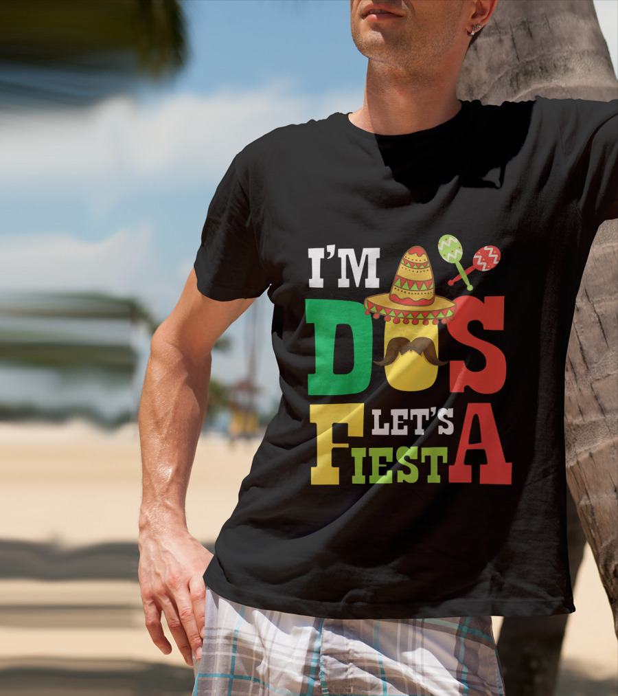 I'm Dos Let's Fiesta 2nd Birthday Taco Hat Maracas T-Shirt