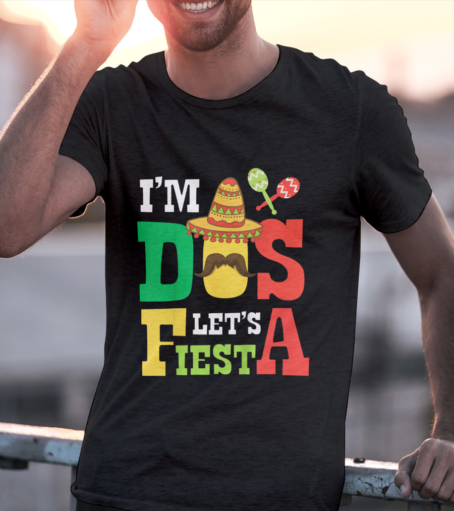 I'm Dos Let's Fiesta 2nd Birthday Taco Hat Maracas T-Shirt