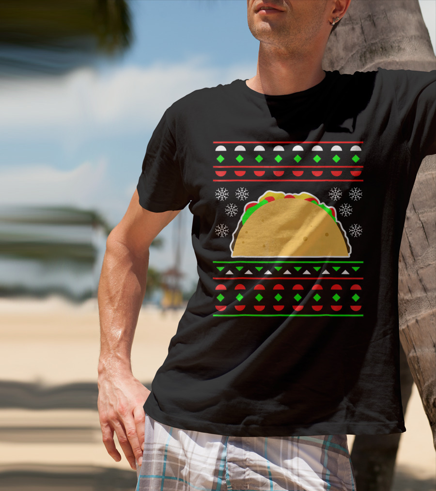 Taco Ugly Christmas Sweater Merry T-Shirt