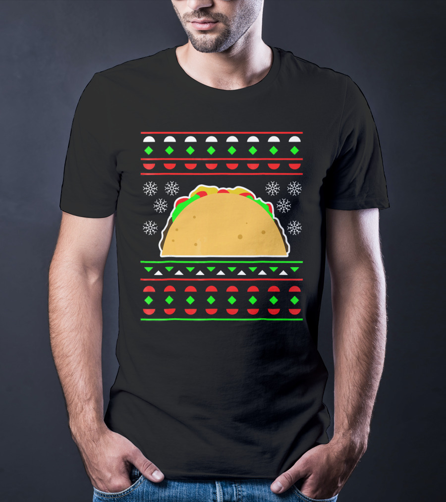 Taco Ugly Christmas Sweater Merry T-Shirt
