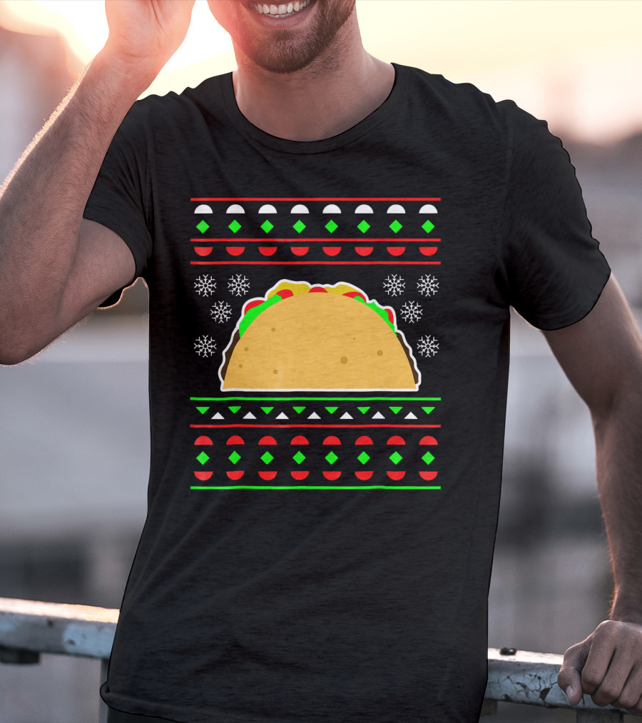 Taco Ugly Christmas Sweater Merry T-Shirt