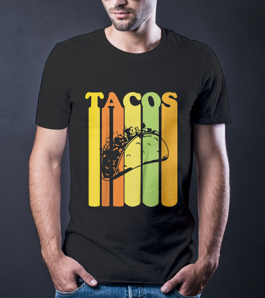 Tacos Retro Vintage Stripes Kids Novelty T-Shirt