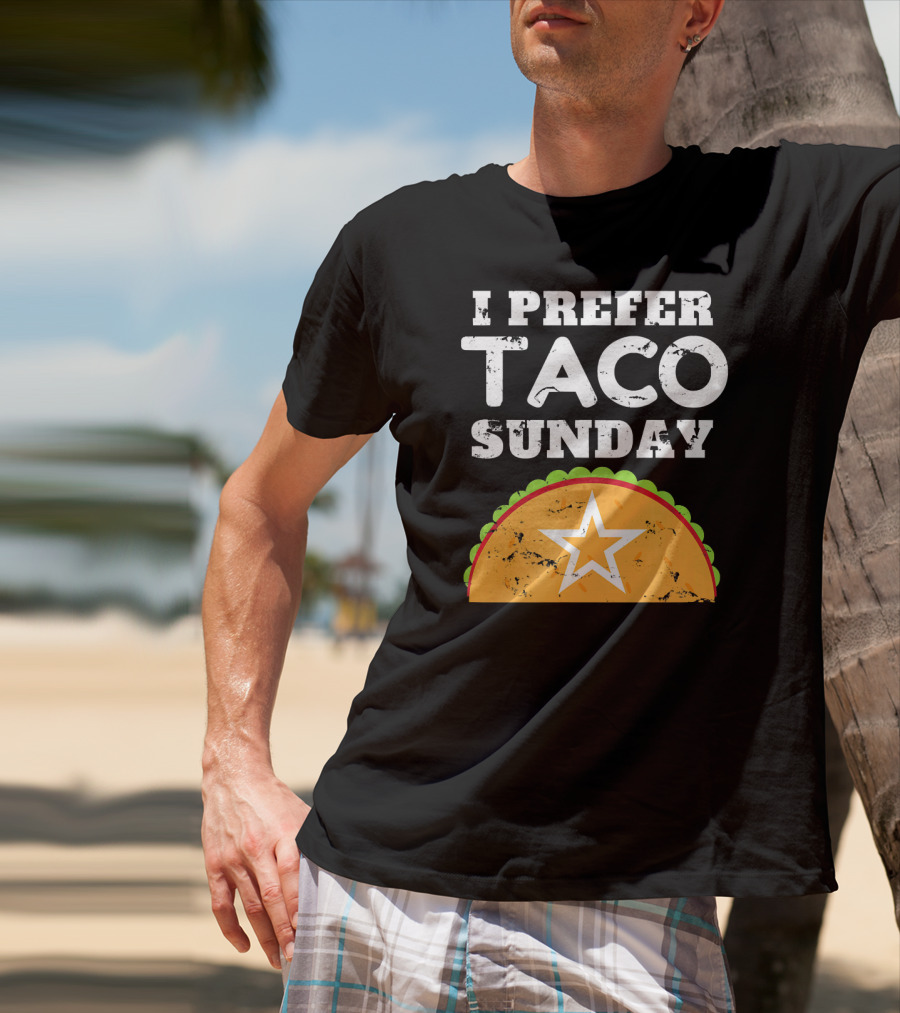I Prefer Taco Sunday Vintage Star Tex-Mex Aesthetic T-Shirt