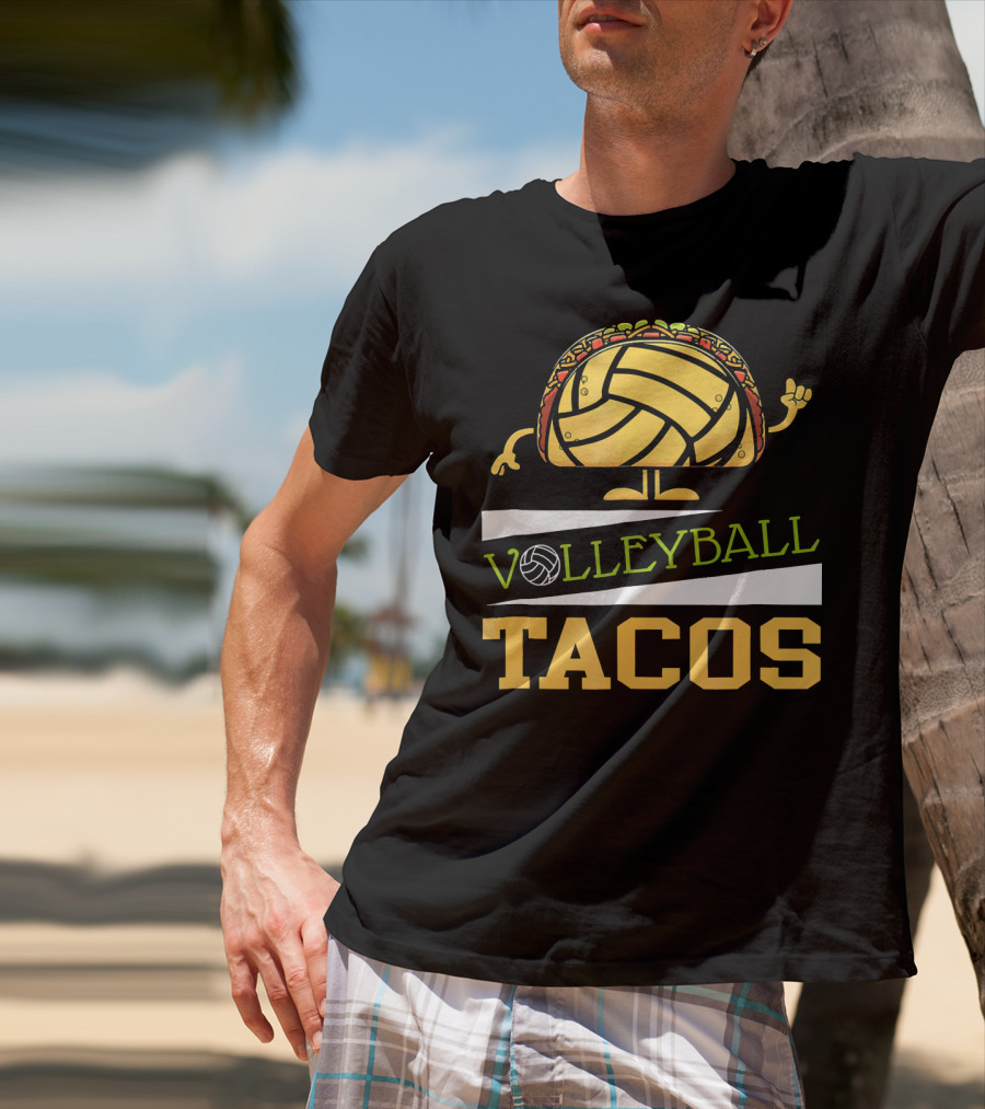 Volleyball Tacos Fun Men Women Kids Volleyball Player T-Shirt