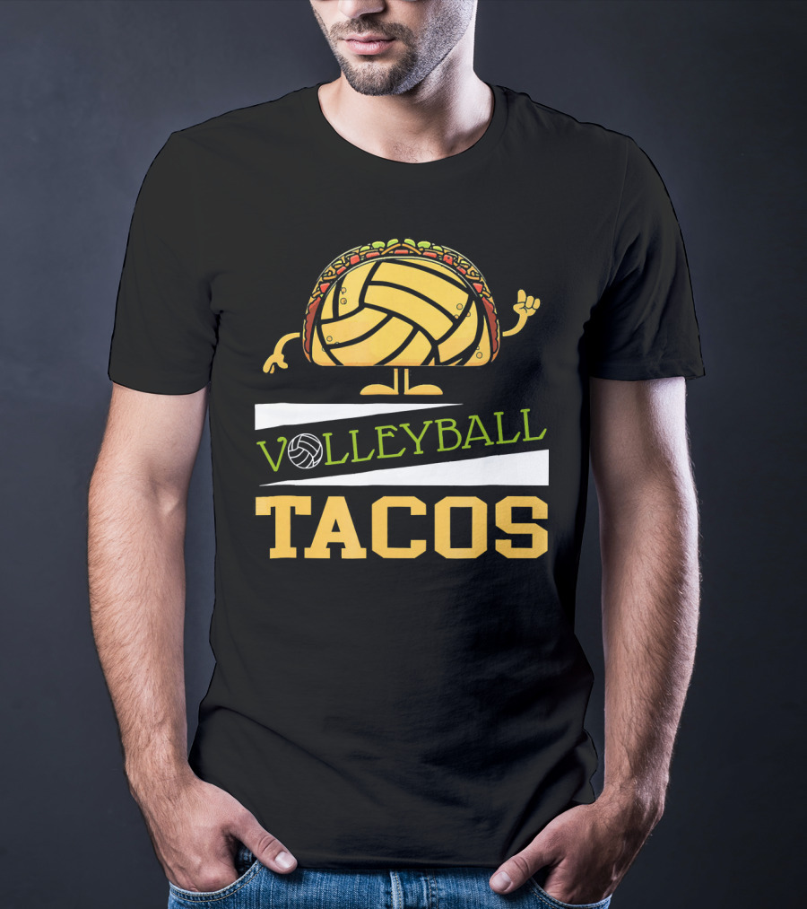 Volleyball Tacos Fun Men Women Kids Volleyball Player T-Shirt