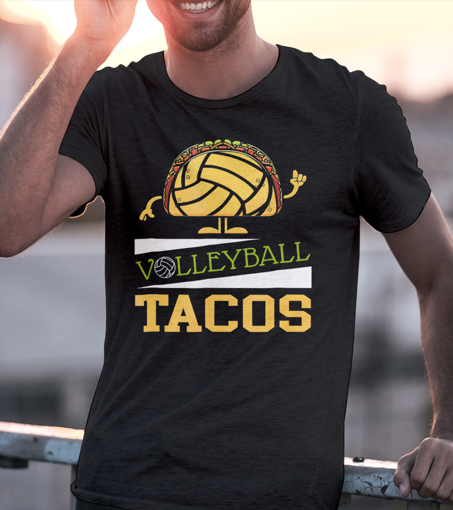 Volleyball Tacos Fun Men Women Kids Volleyball Player T-Shirt