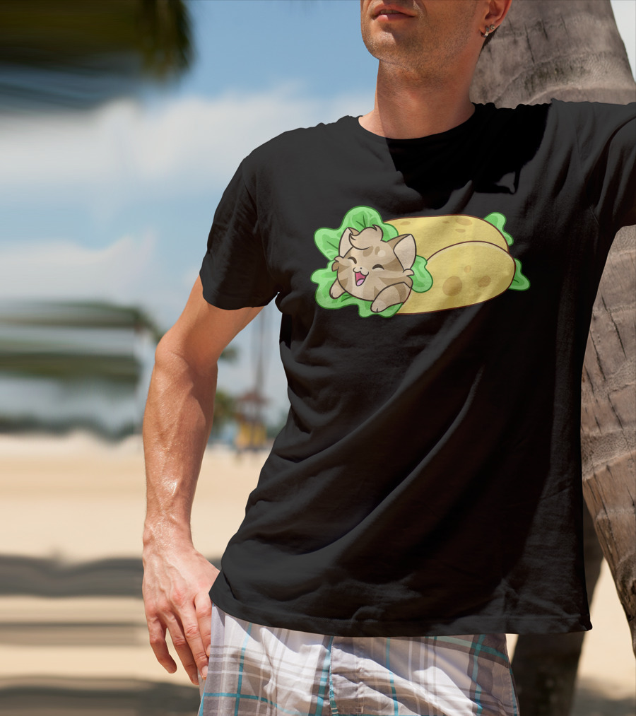 Soft Taco Shell Cat Cozy Wrap T-Shirt
