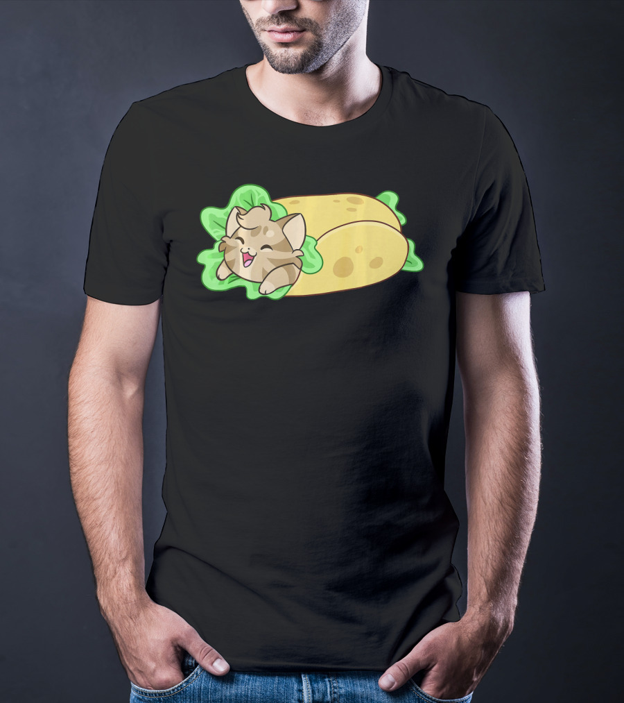 Soft Taco Shell Cat Cozy Wrap T-Shirt