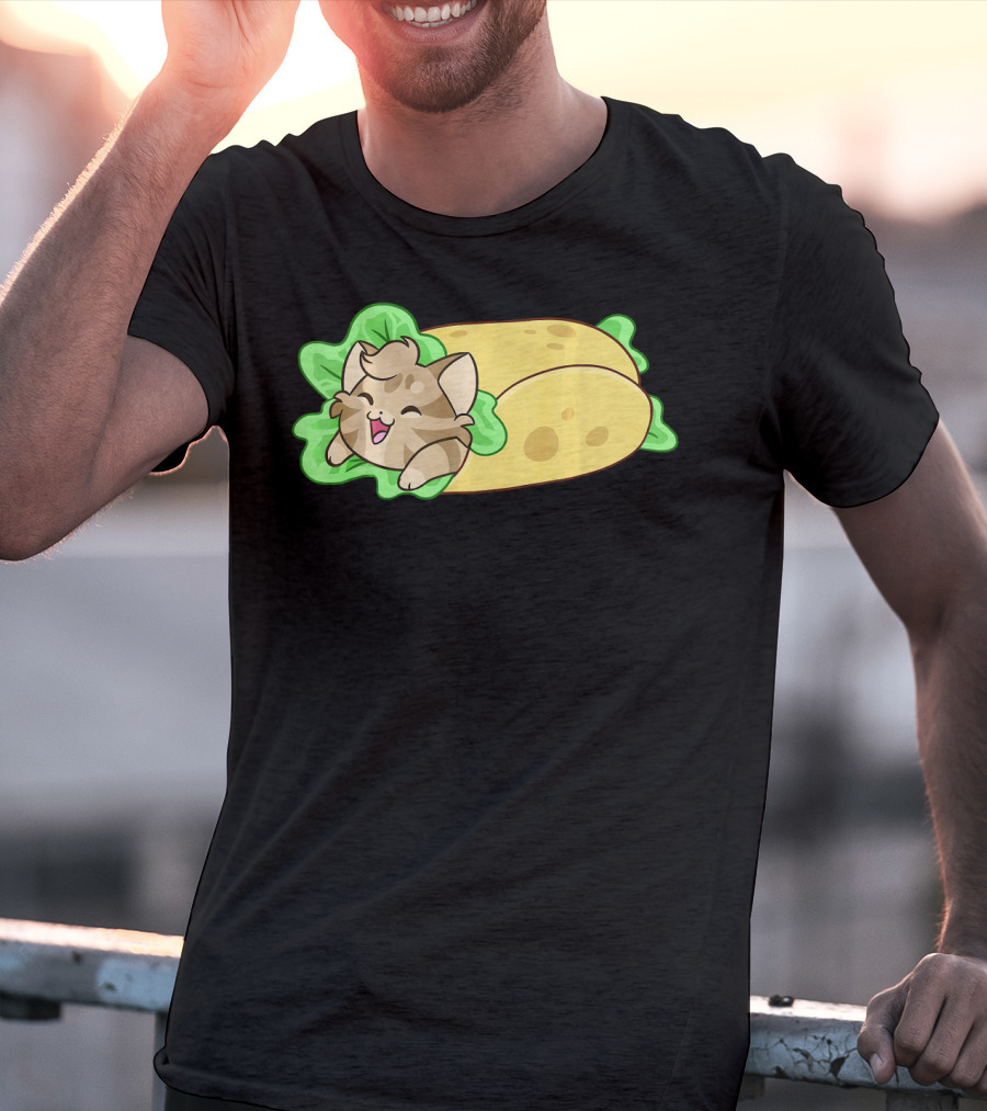 Soft Taco Shell Cat Cozy Wrap T-Shirt