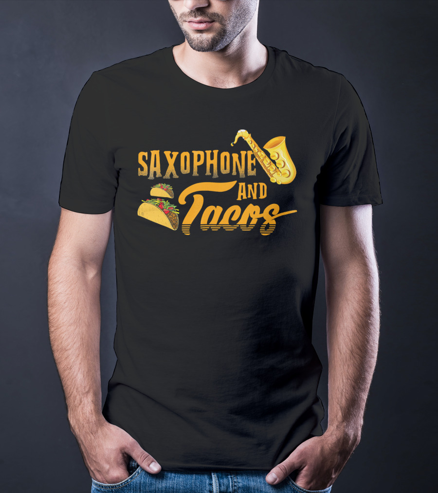 Saxophone And Tacos Funny T-Shirt