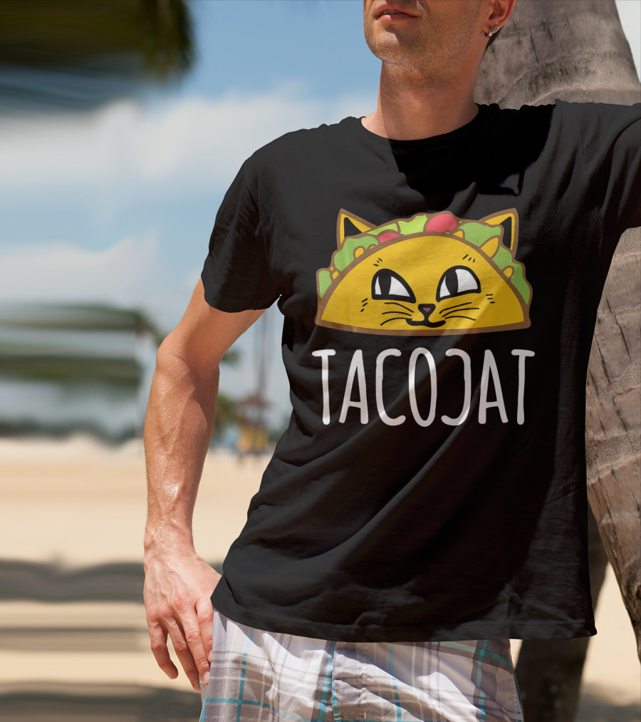 Tacocat Cute Cat And Taco Palindrome T-Shirt