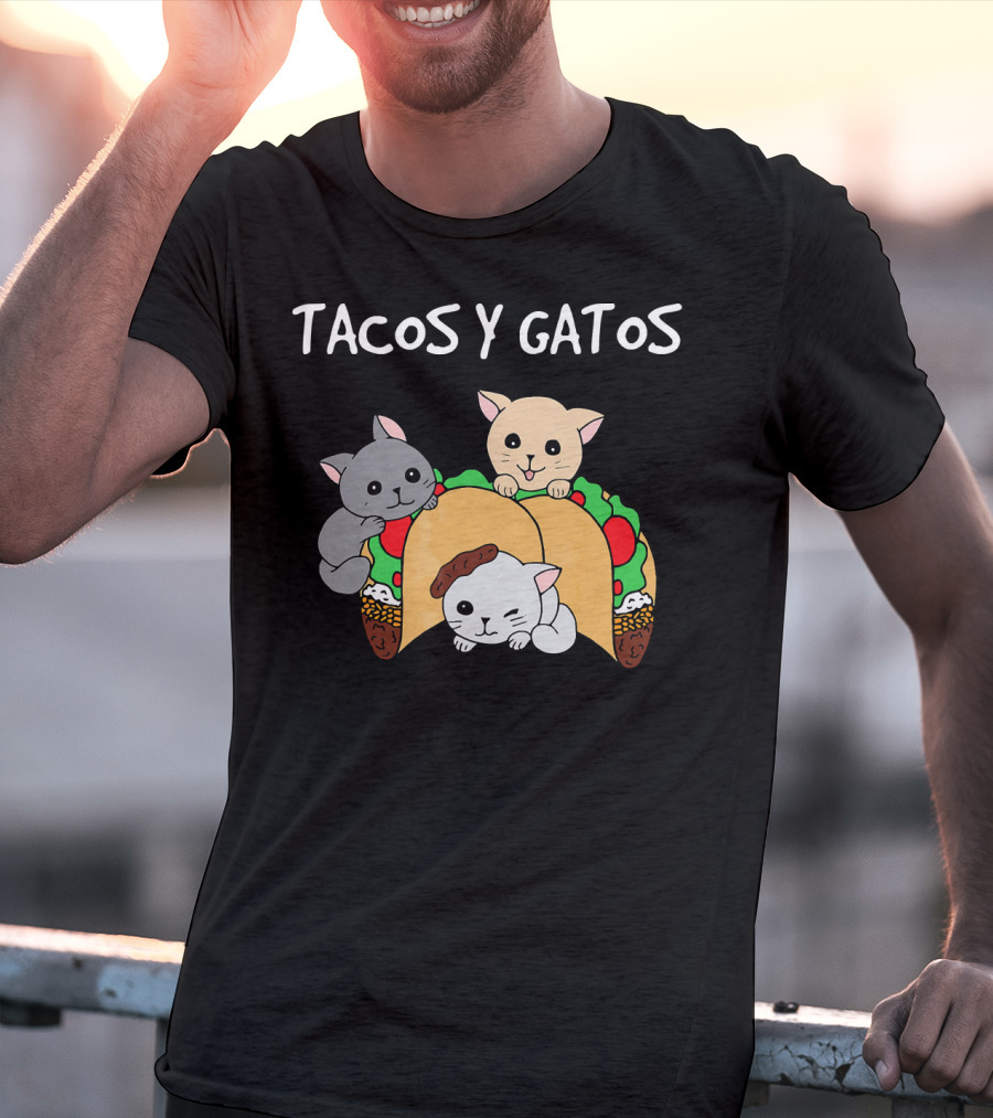 Tacos Y Gatos Cute Funny Cats In Tacos T-Shirt