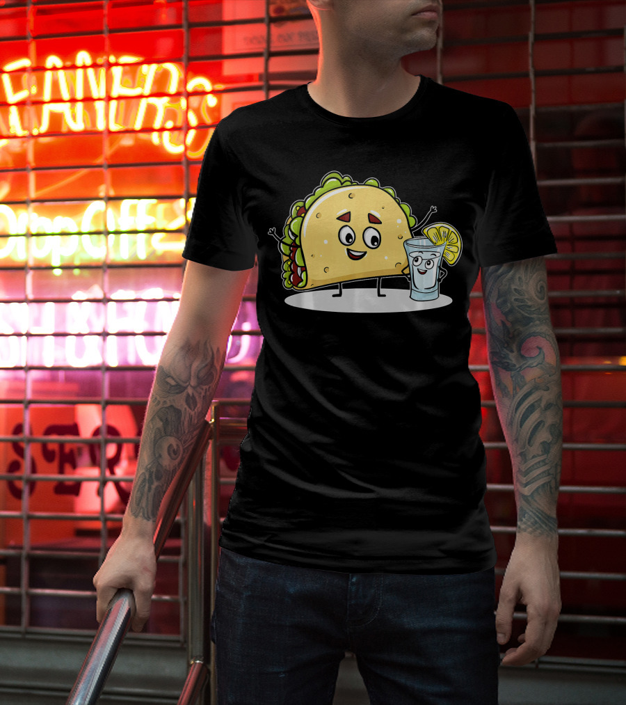 Kawaii Style Taco And Tequila Best Friends With Lemon Slice T-Shirt