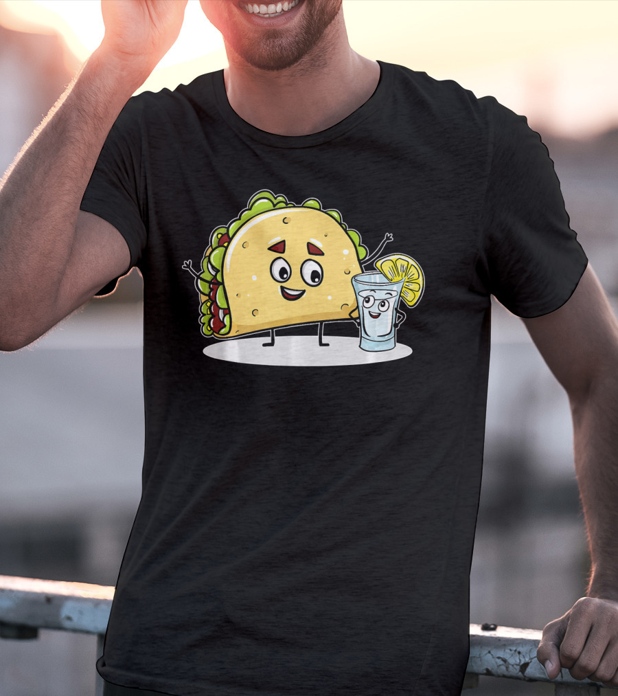 Kawaii Style Taco And Tequila Best Friends With Lemon Slice T-Shirt