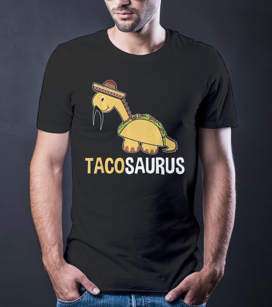 Tacosaurus Dinosaur Wearing Sombrero T-Shirt