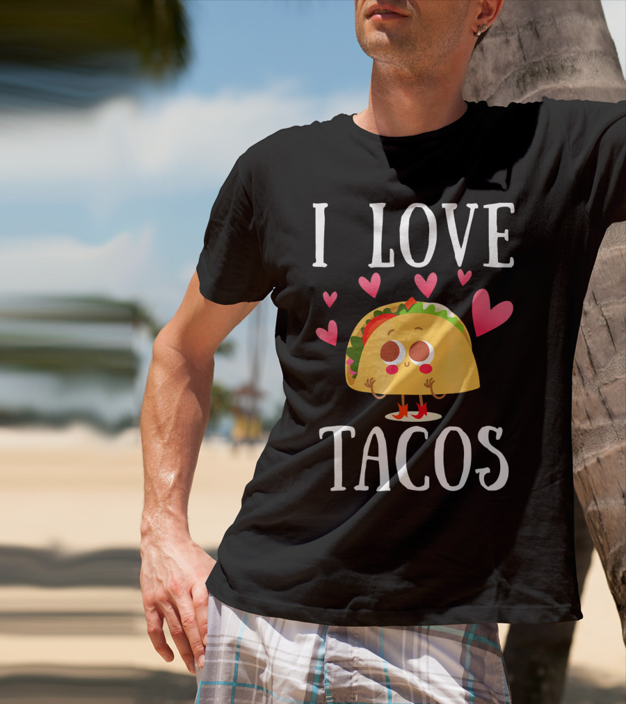 I Love Tacos Cute Heart Taco Kawaii T-Shirt