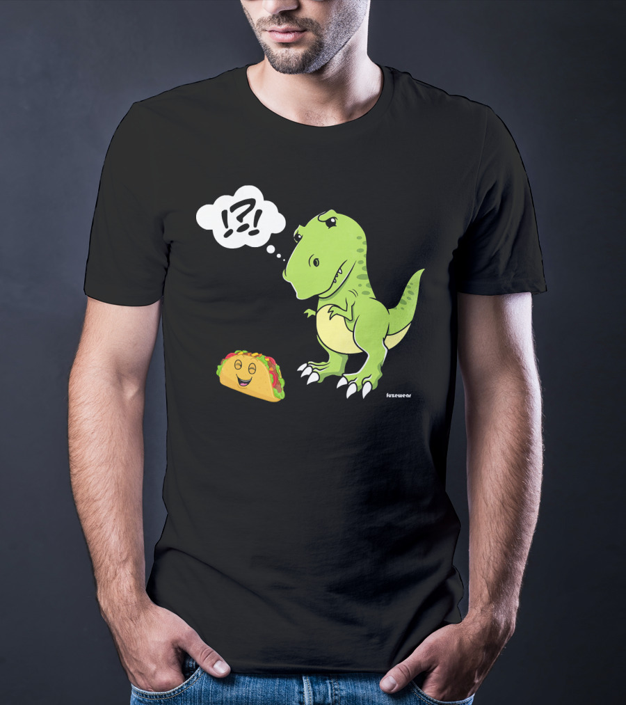 TRex Confused By Happy Taco Funny Sad Dino T-Shirt
