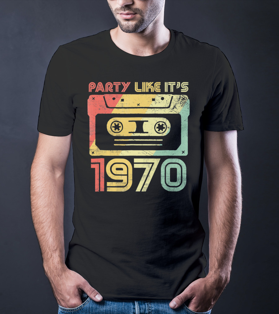 Party Like It's 1970 Retro 70s Cassette Tape T-Shirt