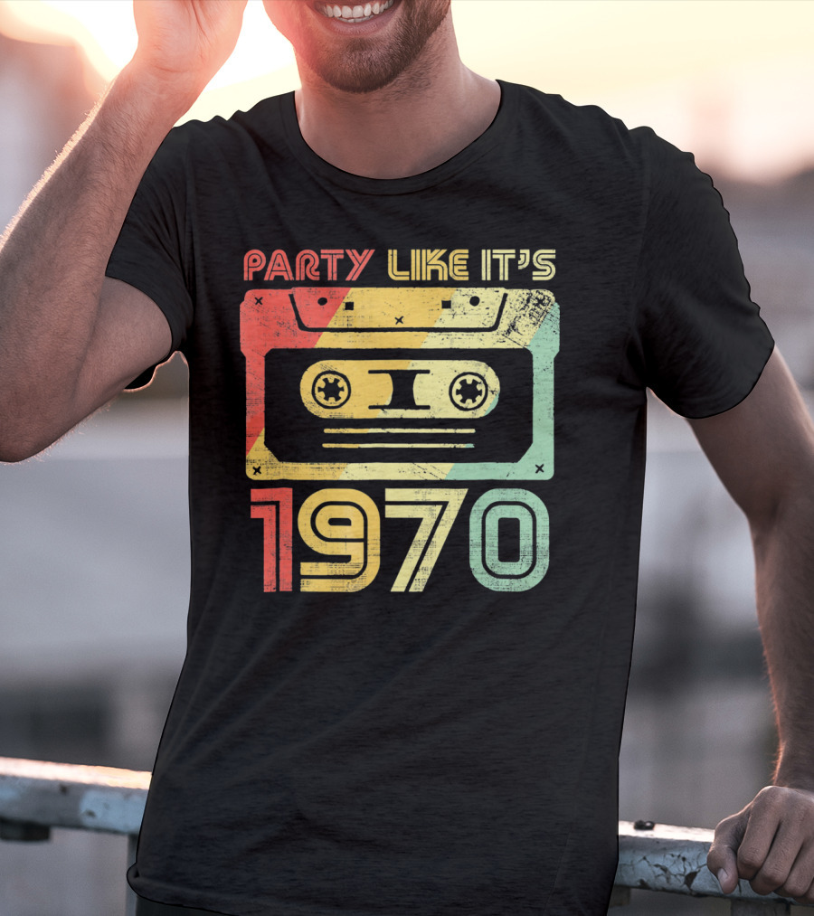 Party Like It's 1970 Retro 70s Cassette Tape T-Shirt