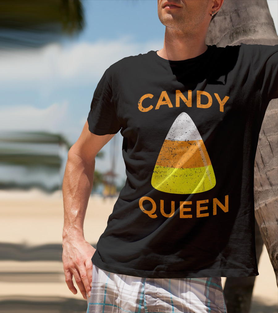 Candy Corn Queen Halloween Costume Iconic Treat T-Shirt