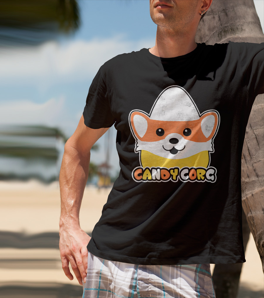 Candy Corn Corgi Halloween Dog Candy Corgi T-Shirt