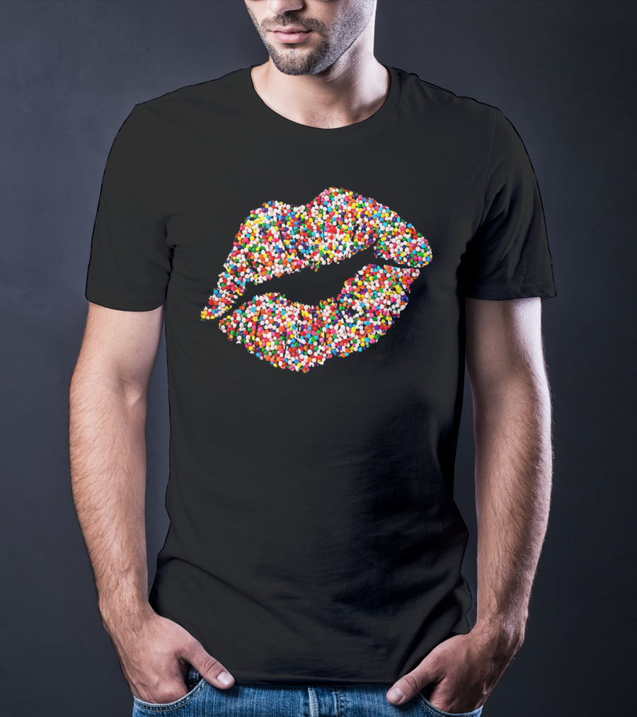 Candy Sprinkles Lipstick Kiss Lips T-Shirt