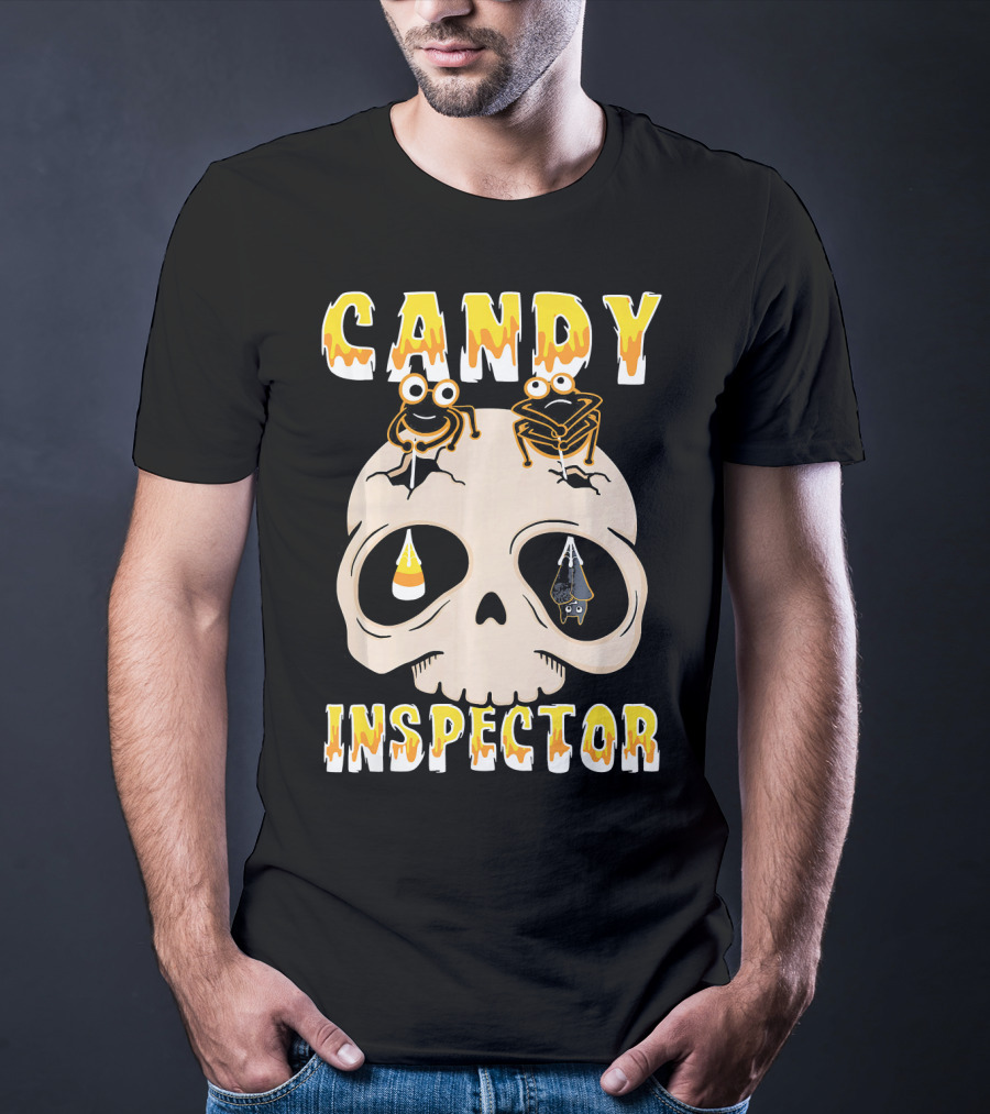 Candy Inspector Funny Skull Halloween Costume T-Shirt