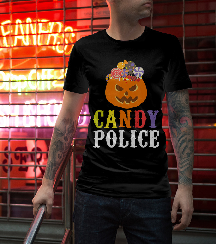 Candy Police Jack O Lantern Halloween Sweets T-Shirt