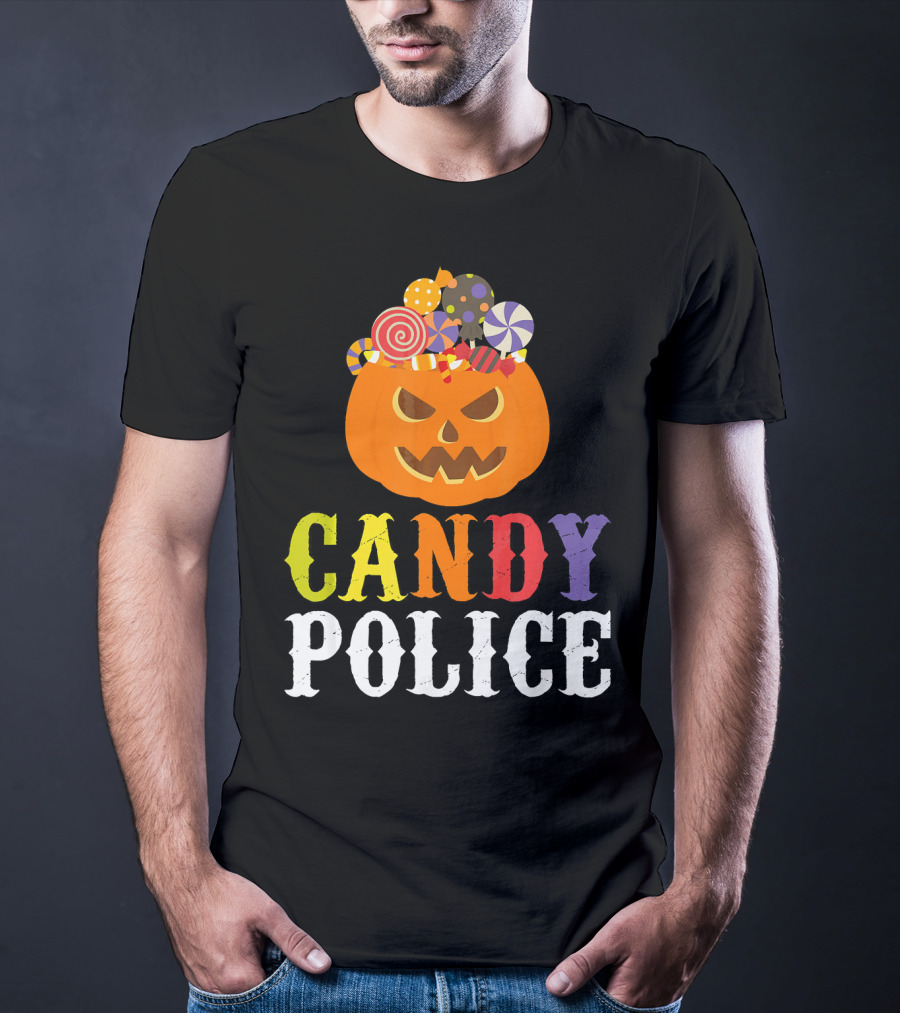 Candy Police Jack O Lantern Halloween Sweets T-Shirt