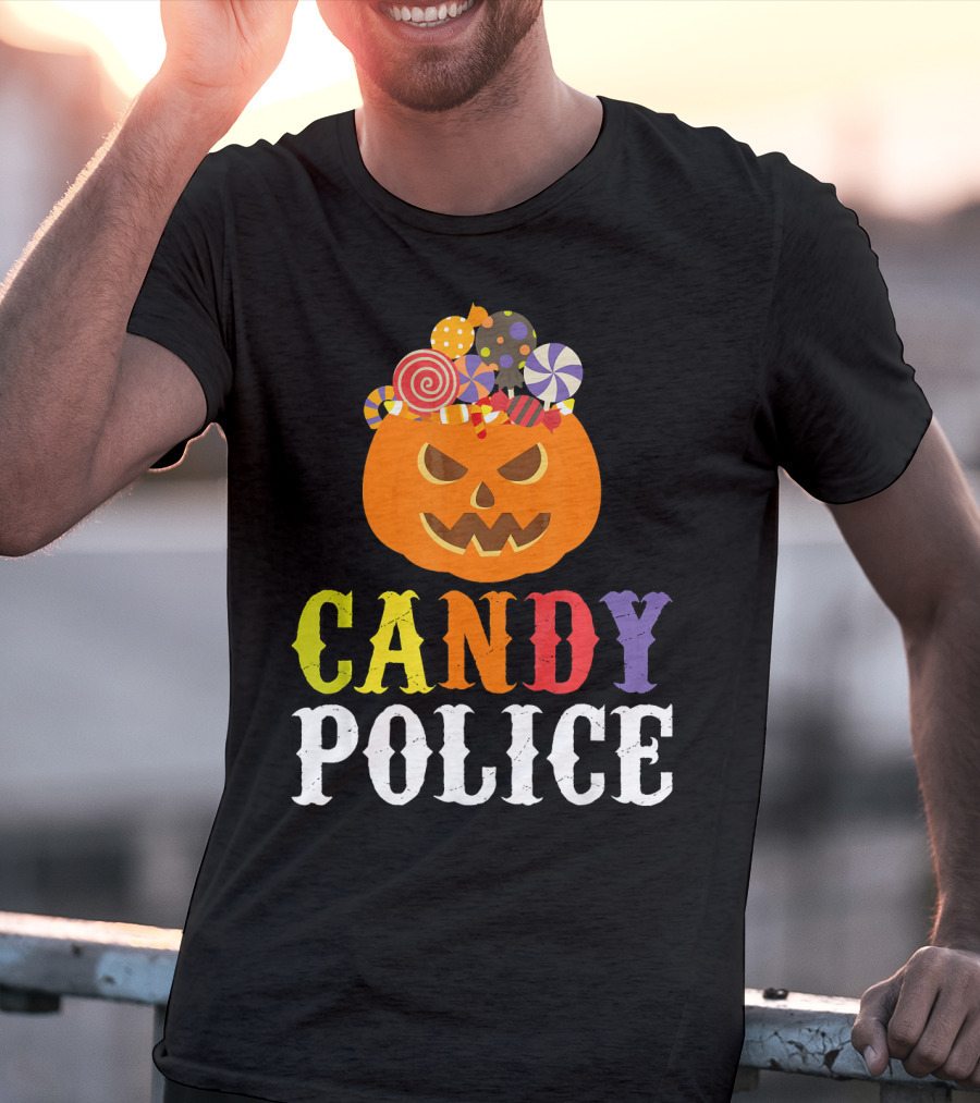 Candy Police Jack O Lantern Halloween Sweets T-Shirt