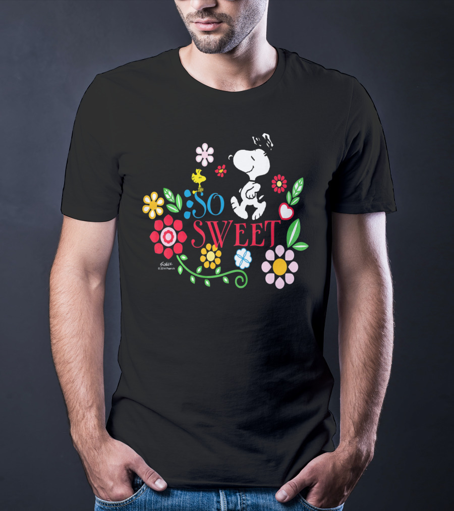 Snoopy Woodstock So Sweet Floral Bliss Peanuts T-Shirt